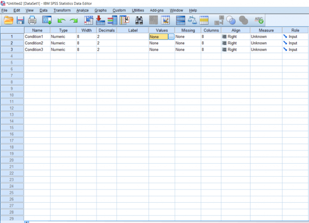 Screenshot of SPSS document