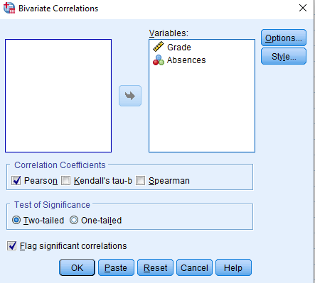 Screenshot of SPSS document