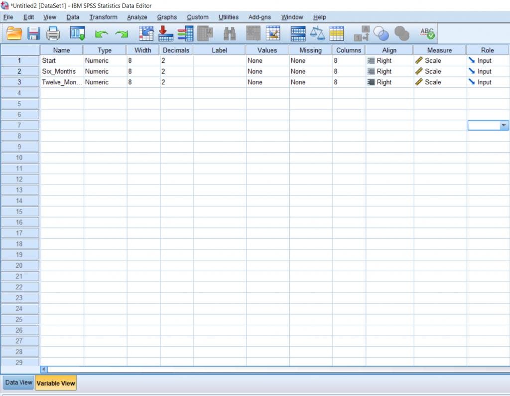 Screenshot of SPSS document