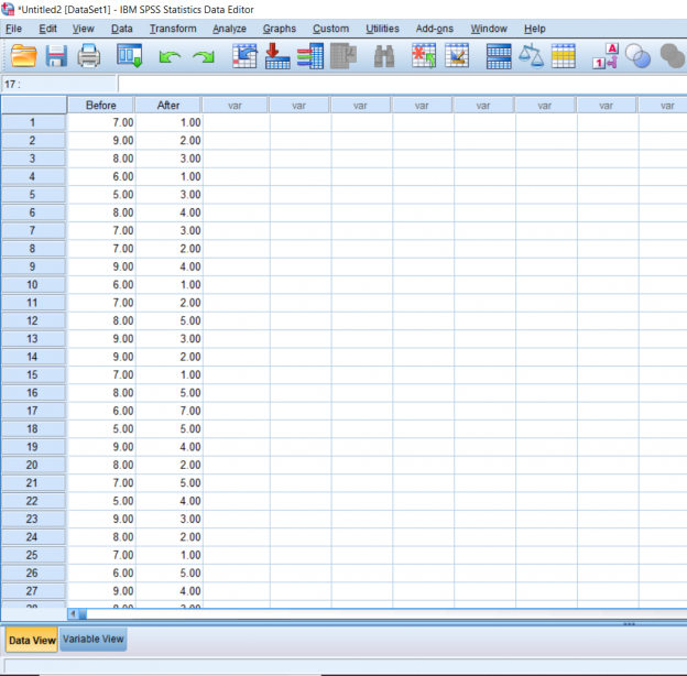 Screenshot of SPSS document